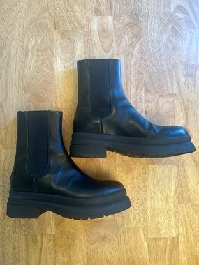 JW Anderson Black Leather Chelsea Boots 38 EU